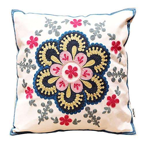 White Custom Embroidered Pillow
